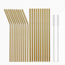 Reusable Straws Set of 20 Colorful Stainless Steel Straws Set Eco-friendly  Metal Drinking Straw Party Favor Bar Accessory